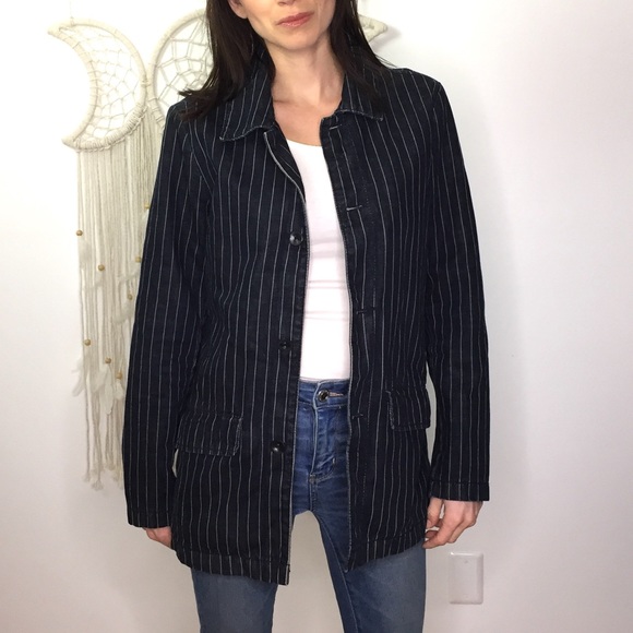 levi's striped denim jacket